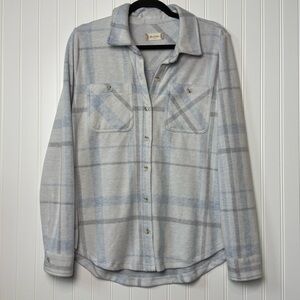 Altar’d State Blue Plaid Button Up Shirt XS Soft Lightweight Casual Top